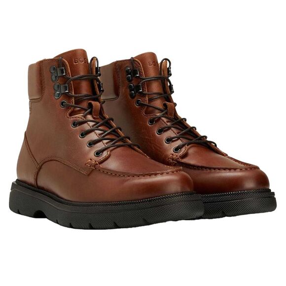 Boss Mens Jacob Leather Ankle Boots / Brown